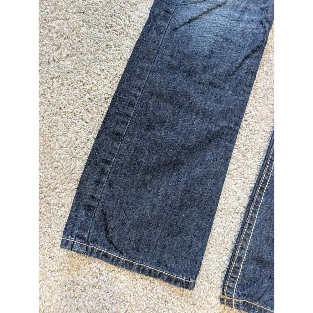 Cinch Ian Jeans Mens 32x33 Dark Wash Bootcut Thick Stitch Western Rodeo Cowboy
